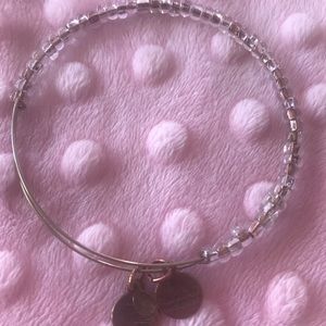 Authentic Alex & Ani Peach Crystal In Silver